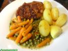 Fleisch:    STIELKOTELETT mit feinen Erbsen + Möhren - Rezept