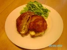 Wildschwein-Cordon-Bleu mit grünem Salat - Rezept