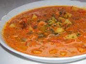 Deftiger Paprika-Rahm-Topf mit gebratenem Leberkäse - Rezept