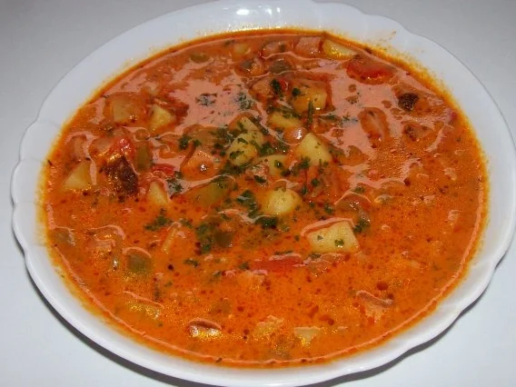 Deftiger Paprika-Rahm-Topf mit gebratenem Leberkäse - Rezept - Bild Nr. 9