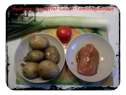 Rezept: Gemüse: Kartoffel-Lauch-Tomatenauflauf Bild Nr. 2 Gemüse: Kartoffel-Lauch-Tomatenauflauf - Rezept - Bild Nr. 2