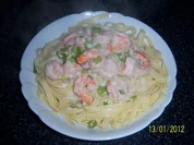 Pasta mit Garnelen in Kokos-Ingwer-Soße - Rezept