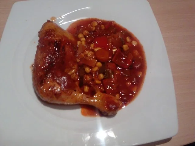 Chili con Pollo Resteverwertung des Rotweingemüsesuds von gestern - Rezept