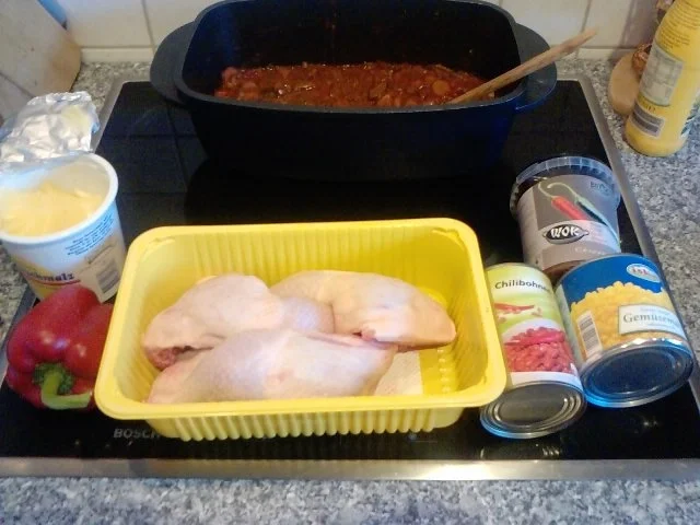 Chili con Pollo Resteverwertung des Rotweingemüsesuds von gestern - Rezept - Bild Nr. 2