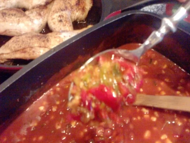 Chili con Pollo Resteverwertung des Rotweingemüsesuds von gestern - Rezept - Bild Nr. 9