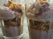 Dessert: Schoko-Grießflammeri mit Schuss und Knusperli - Rezept