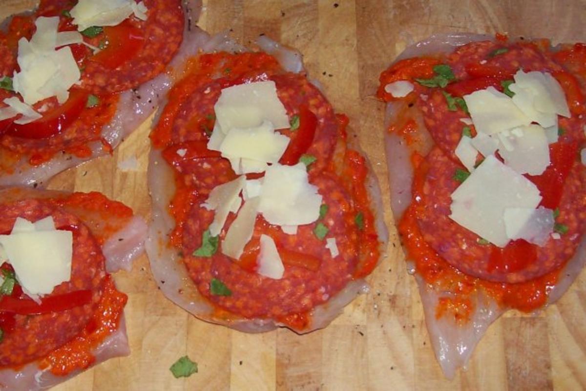 Würzige Hähnchenbrustfilets mit Chorizo-Füllung und grünen Bohnen - Rezept - Bild Nr. 6