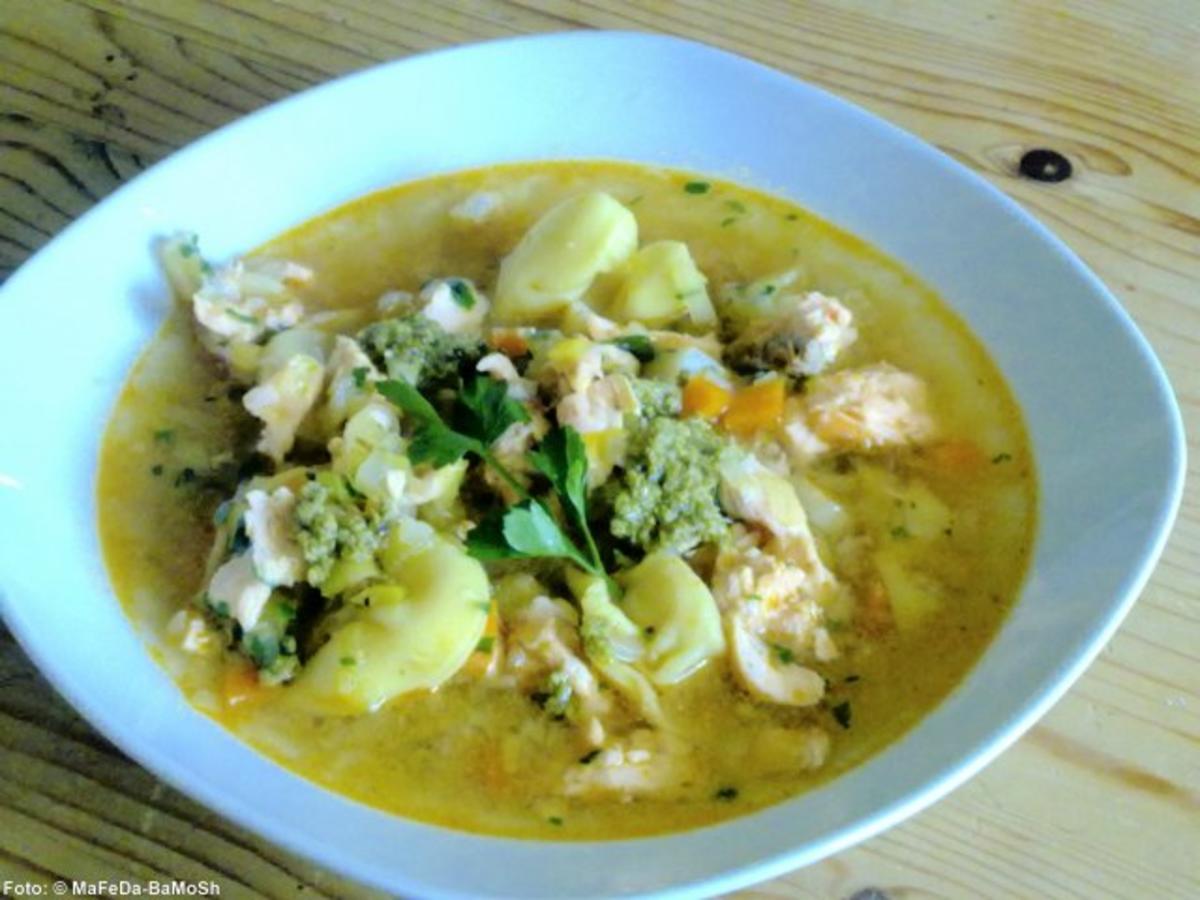 Bilder für Lachs-Suppe mit Tortellini - Rezept