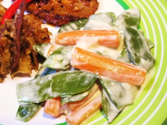 Kaiserschoten mit zarten Möhrchen in Käsesoße - Rezept - Bild Nr. 8