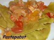 Gemüseravioli mit bunter Auflage - Rezept