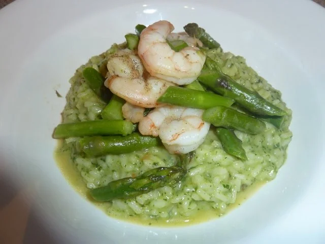 Rezept: Grünes Risotto mit Spargel und Vanillegarnelen Bild Nr. 2 Grünes Risotto mit Spargel und Vanillegarnelen - Rezept - Bild Nr. 2