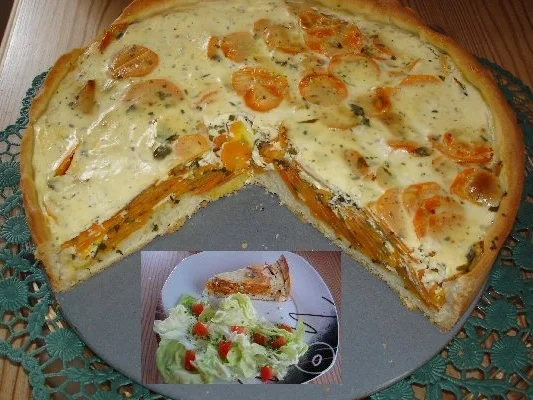 Rezept: Karotten-Kräuter-Quiche Karotten-Kräuter-Quiche - Rezept
