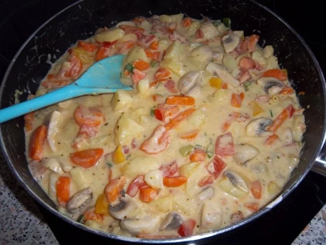 Gemüsepfanne mit Curry-Sosse - Rezept