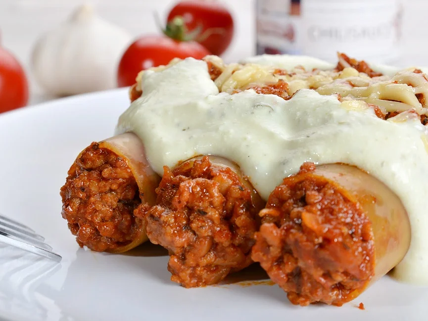 Cannelloni mit Hackfleisch und Käsesoße - Rezept - Bild Nr. 2