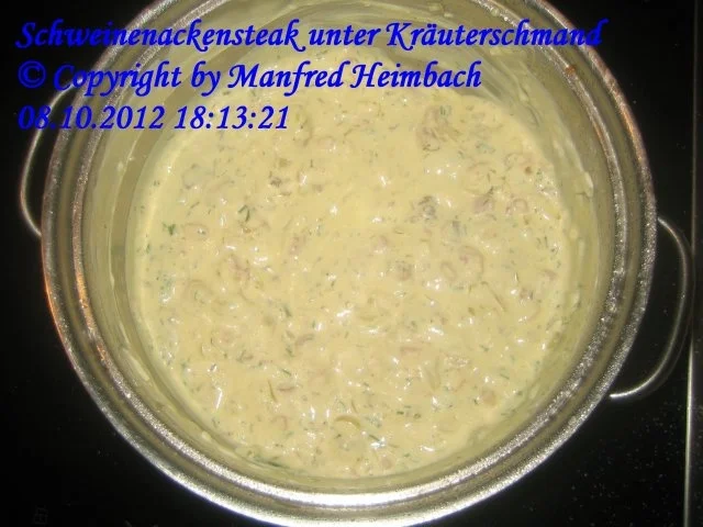 Fleisch – feuriges Schweinenackensteak unter einer Kräuterschmandhaube - Rezept - Bild Nr. 3