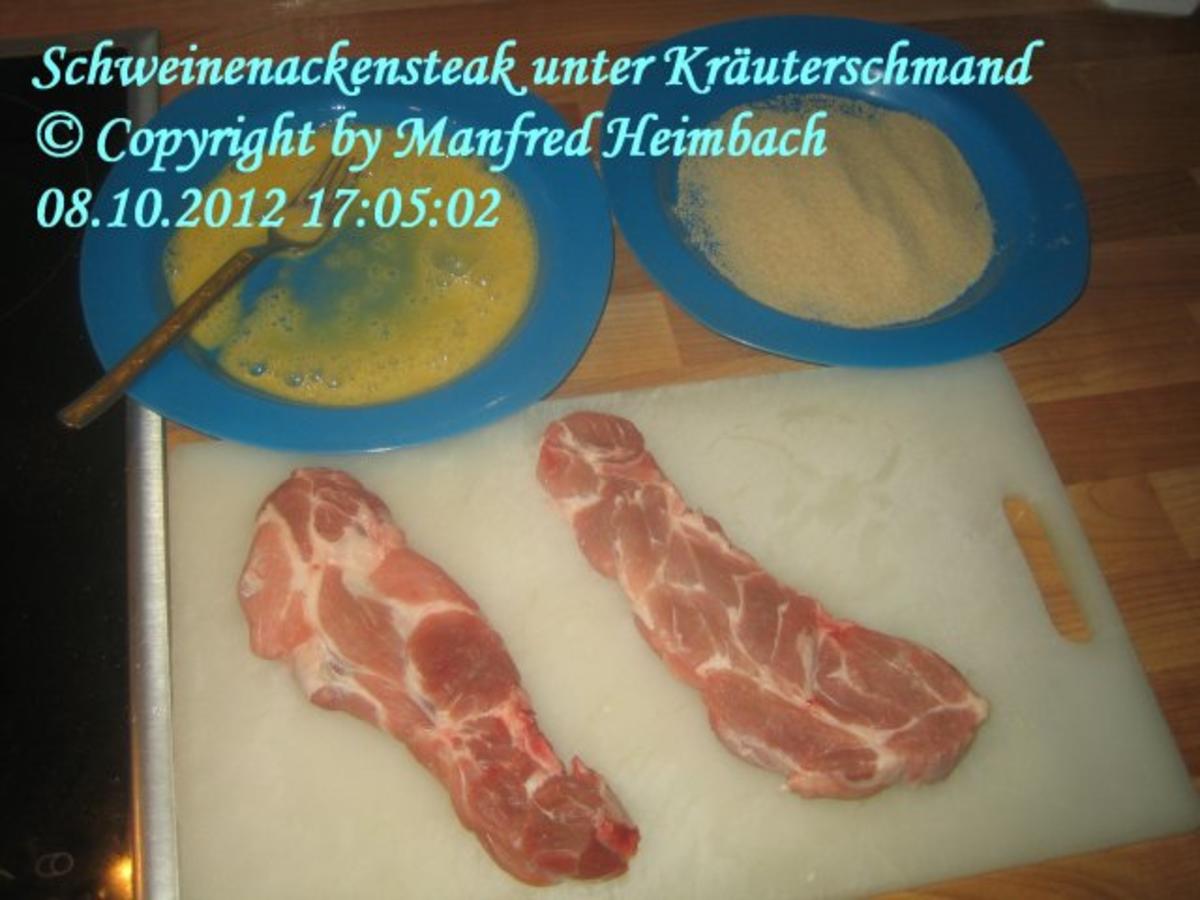 Fleisch – feuriges Schweinenackensteak unter einer Kräuterschmandhaube - Rezept - Bild Nr. 6