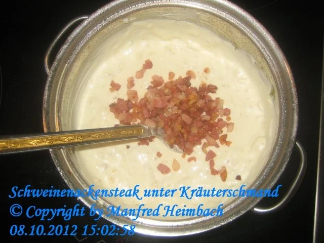 Fleisch – feuriges Schweinenackensteak unter einer Kräuterschmandhaube - Rezept - Bild Nr. 7