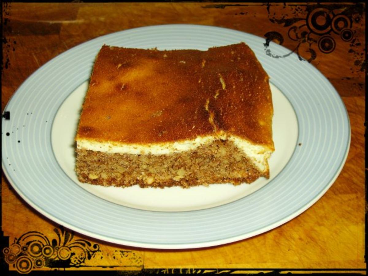 Mandel-Nougat-Kuchen mit Quarkguß - Rezept
