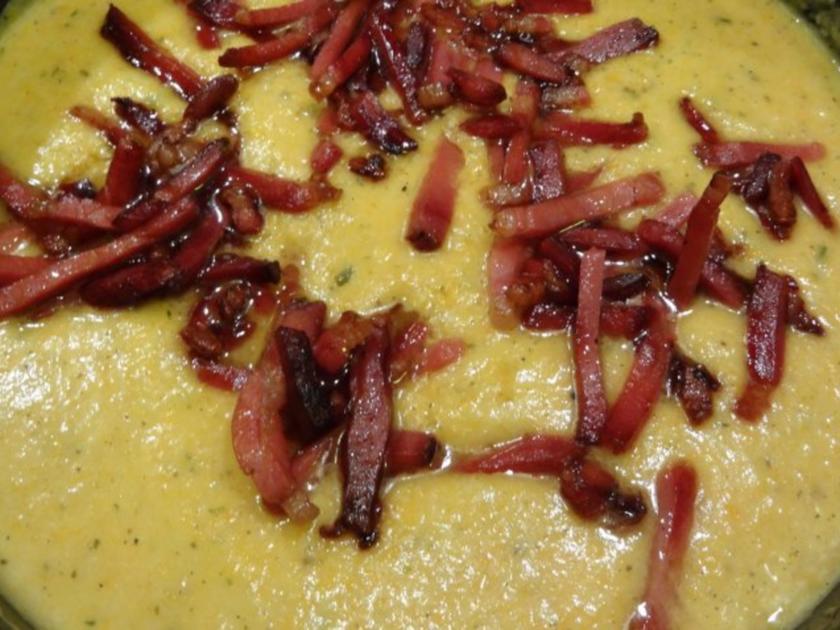 Gemüse-Käse-Suppe mit südtiroler Schinkenspeck - Rezept - kochbar.de