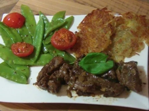 Rinderfiletspitzen mit Rösti - Rezept