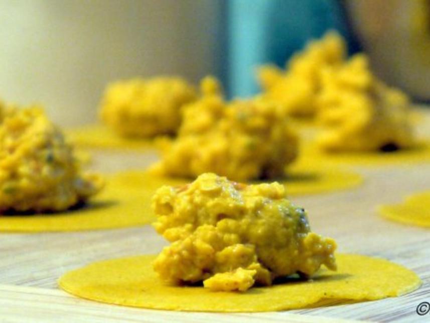 Kürbis Ravioli mit Tomatensauce - einfach - 70 kcal/100g
