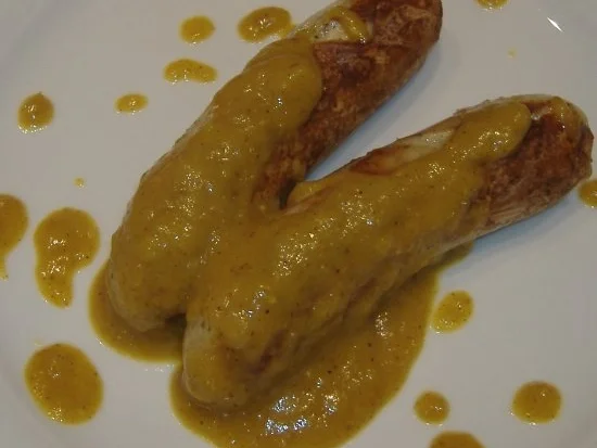 Mango-Currywurst - Rezept