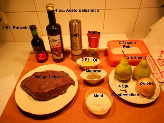 Geröstete Leber mit Birnenreis - Rezept - Bild Nr. 2