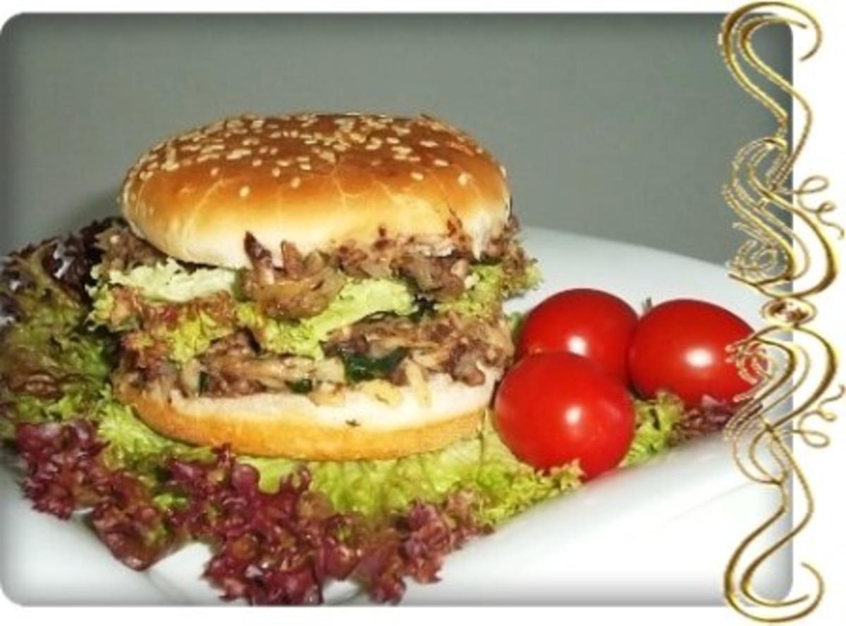 Hausgemachter Hamburger - Vegetarisch mit Lollo rosso Salat - Rezept