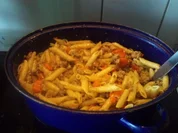 Hackpfanne mit Gemüse und Pasta - Rezept