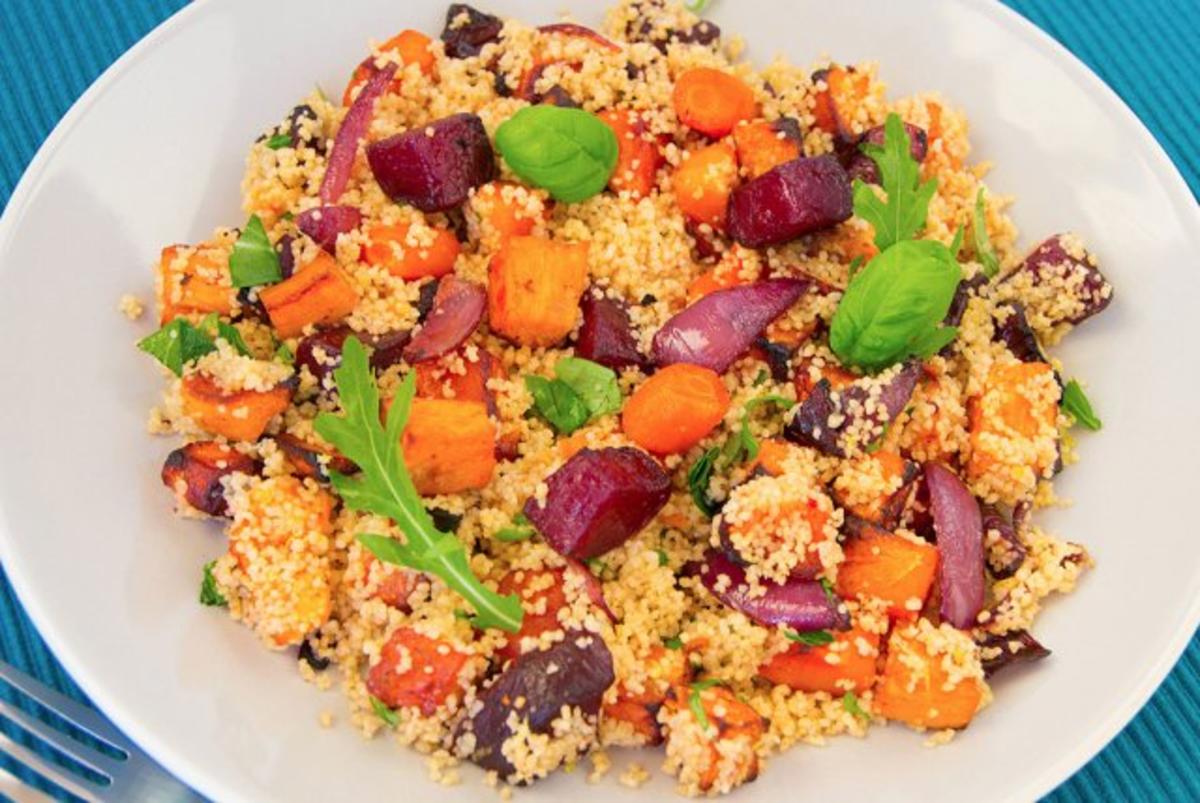 Couscous mit Kürbis, Rote Bete und Süsskartoffel - Rezept