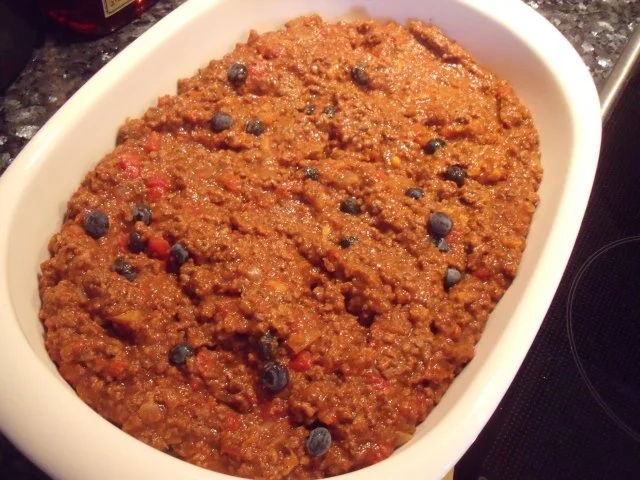 Rezept: Hackauflauf mit Blaubeeren und Mangochutney Bild Nr. 2 Hackauflauf mit Blaubeeren und Mangochutney - Rezept - Bild Nr. 2