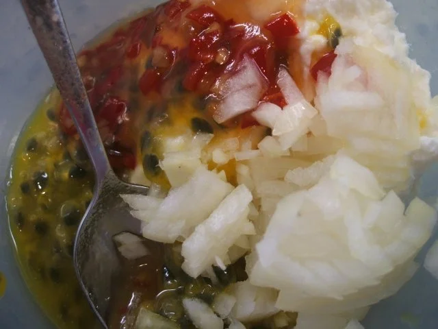 Frischkäse: Maracuja, Zwiebel und Sweet-Chili-Soße - Rezept - Bild Nr. 3