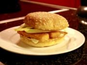 Fishburger mit leichter curry sauce - Rezept