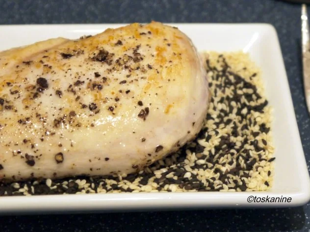 Tagliatelle in Kürbissugo mit buntem Sesamhuhn - Rezept - Bild Nr. 9