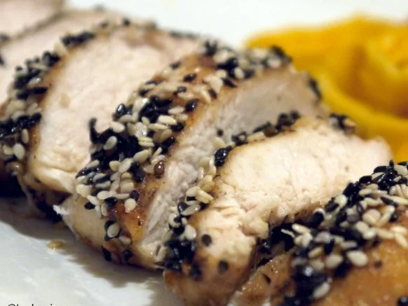 Tagliatelle in Kürbissugo mit buntem Sesamhuhn - Rezept - Bild Nr. 14