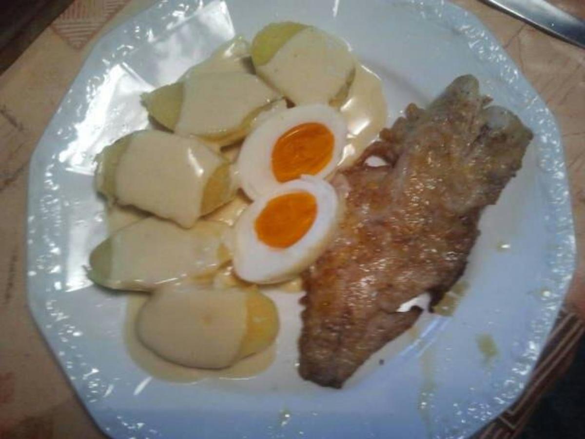 Fisch mit Senfsoße, Eier und Pellkartoffeln - Rezept - kochbar.de
