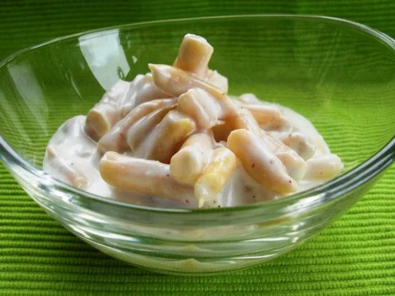 Gelbe Bohnen-Salat mit Joghurtsauce - Rezept