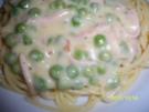 spaghetti an erbsen-kassler-rahm - Rezept