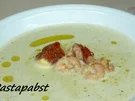 Rezept: Oliven-Schaumsuppe mit Garnelen und Feigenessig Oliven-Schaumsuppe mit Garnelen und Feigenessig - Rezept