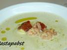Oliven-Schaumsuppe mit Garnelen und Feigenessig - Rezept