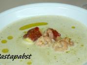 Oliven-Schaumsuppe mit Garnelen und Feigenessig - Rezept