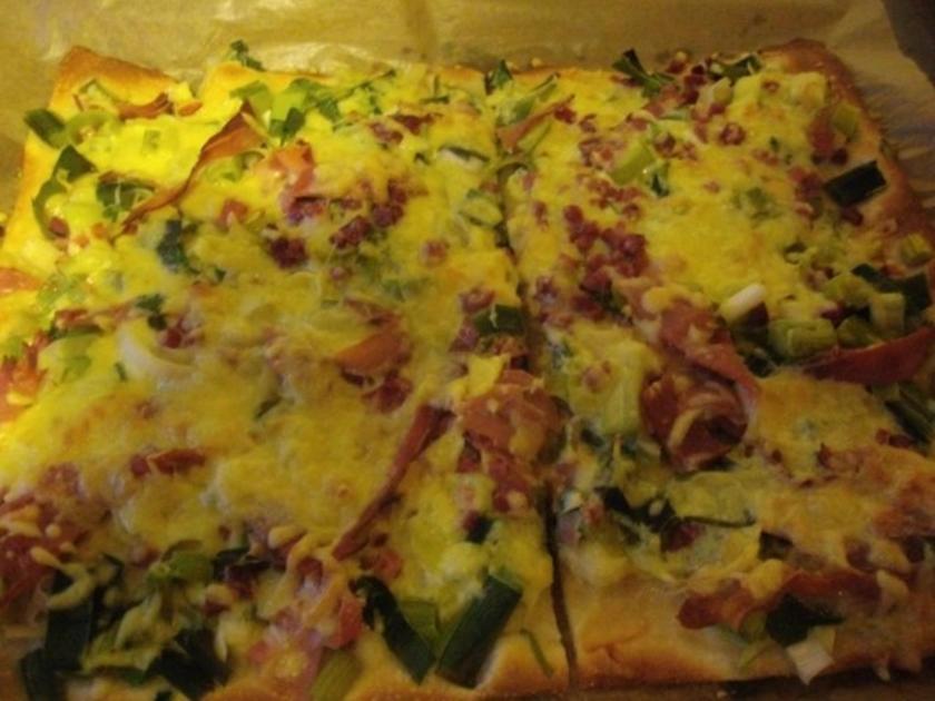 Herzhafter Porree Schinken Kuchen - einfach - 227 kcal/100g
