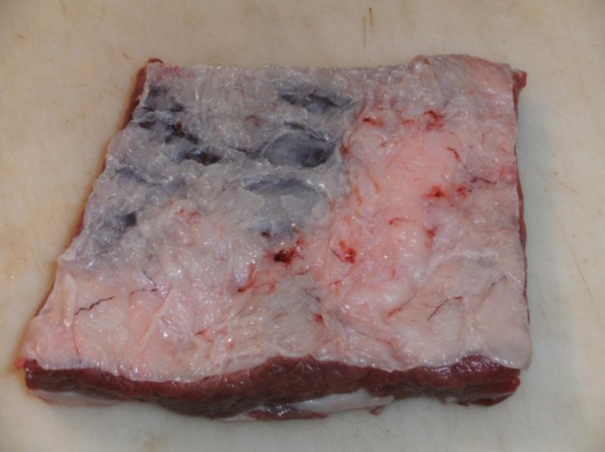 Fleisch: Rinderbauch / Schemmrippe, geschmort, mit Steinpilzen und Preiselbeeren - Rezept - Bild Nr. 3