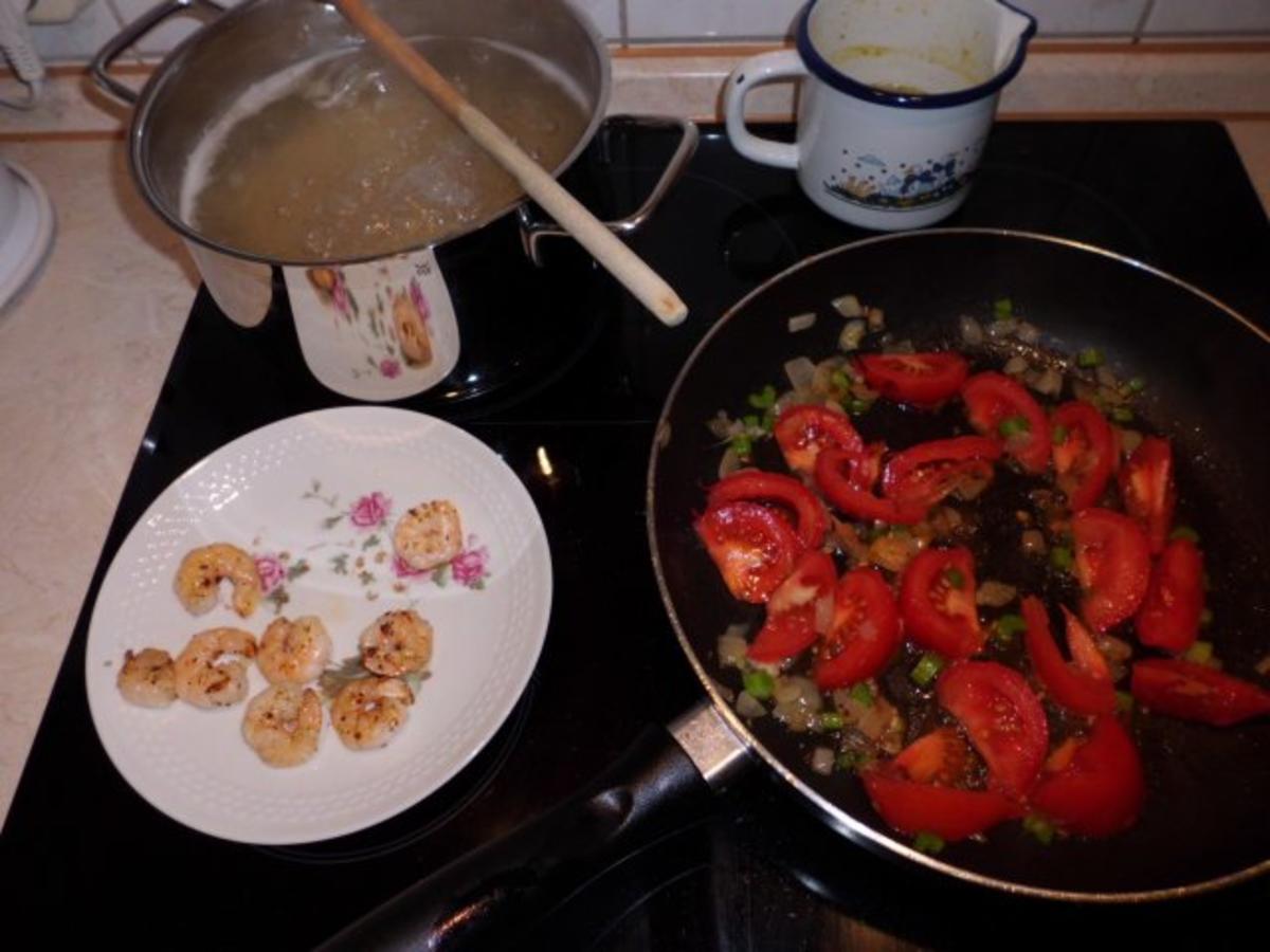 Pasta: Nudeln-Gemüserahm-Pfanne mit Garnelen - Rezept - Bild Nr. 3