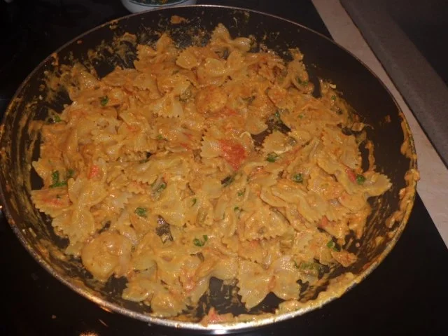 Pasta: Nudeln-Gemüserahm-Pfanne mit Garnelen - Rezept - Bild Nr. 5