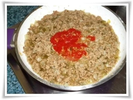 Raffinierte bunte Paprikapfanne  mit Hackfleisch und Reis dazu - Rezept - Bild Nr. 9