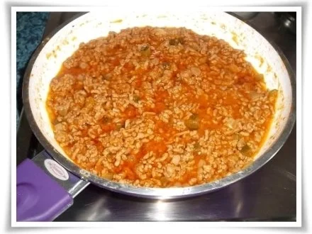 Raffinierte bunte Paprikapfanne  mit Hackfleisch und Reis dazu - Rezept - Bild Nr. 10