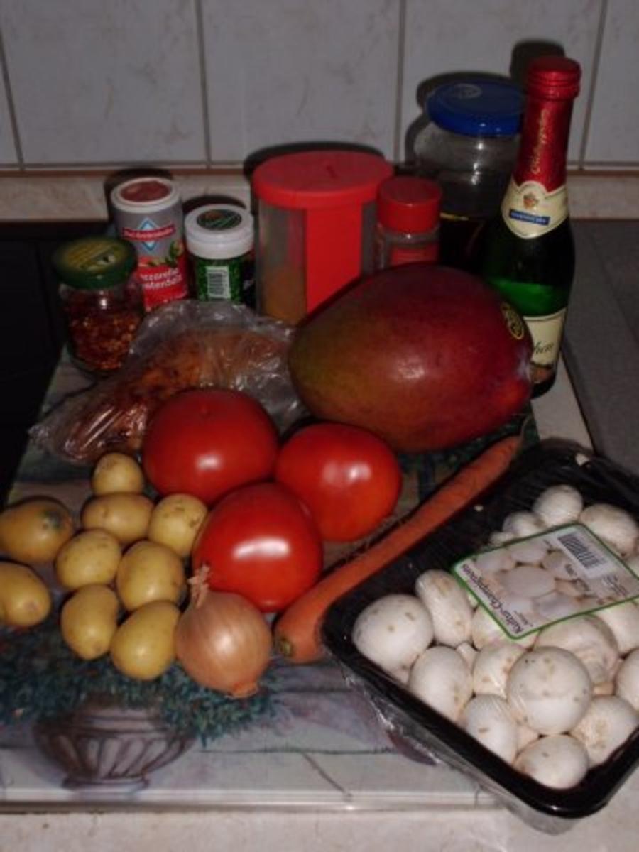 Pfannengericht: Gemüsepfanne mit Hähnchen und Mango - Rezept - Bild Nr. 2