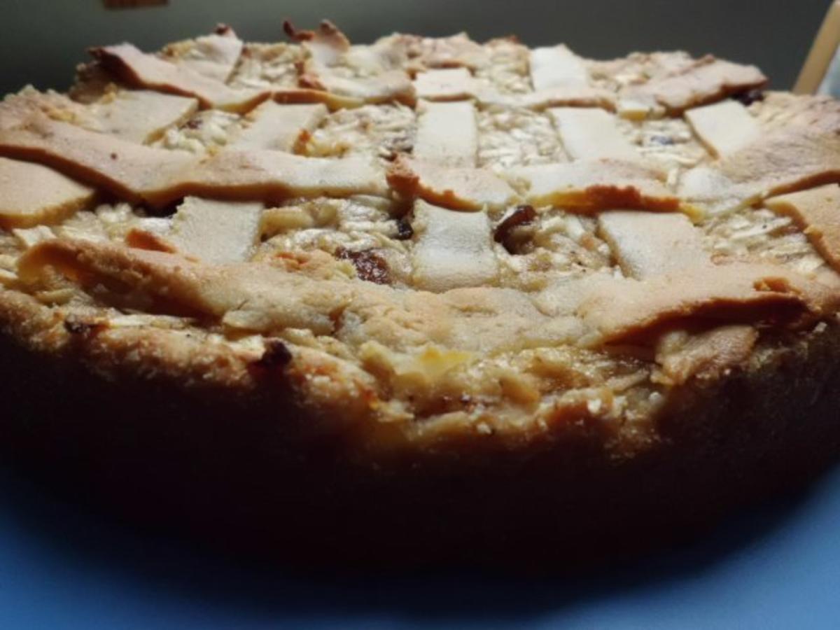 Kuchen: Apfelweinkuchen mit Marzipangitter - Rezept