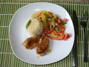 Schweinemedaillons mit Thaigemüse und Reis - Rezept